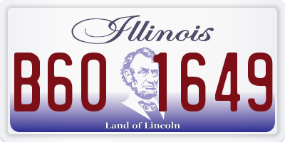 IL license plate B601649