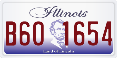 IL license plate B601654