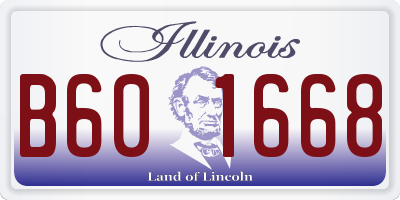 IL license plate B601668