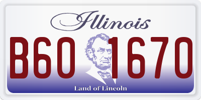 IL license plate B601670