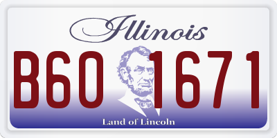 IL license plate B601671