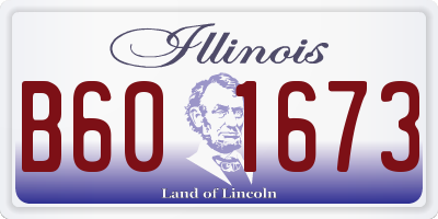 IL license plate B601673