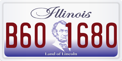IL license plate B601680