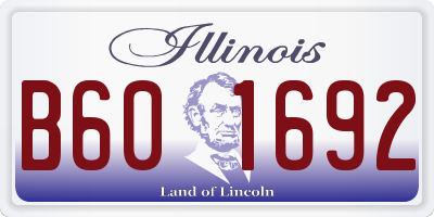 IL license plate B601692