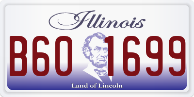 IL license plate B601699
