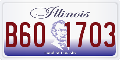 IL license plate B601703