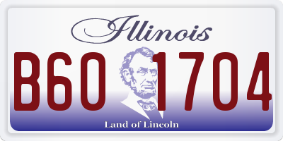 IL license plate B601704