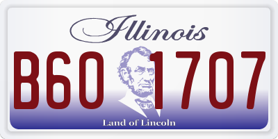 IL license plate B601707