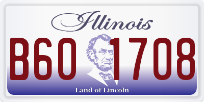 IL license plate B601708