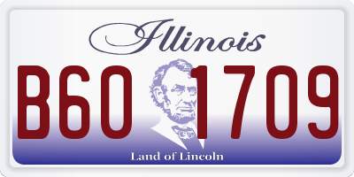 IL license plate B601709