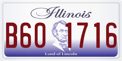 IL license plate B601716