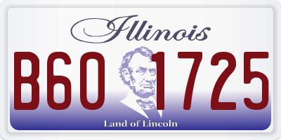IL license plate B601725