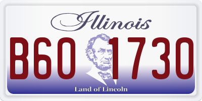IL license plate B601730
