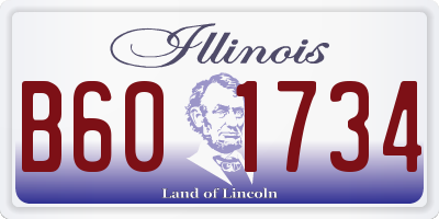 IL license plate B601734