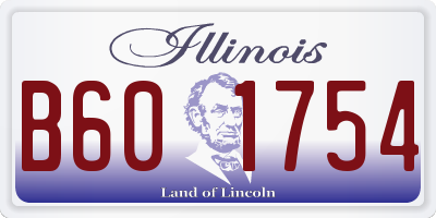 IL license plate B601754