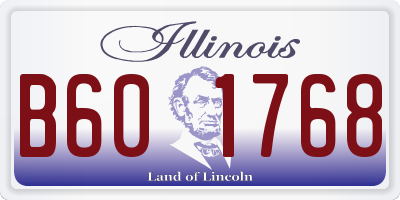 IL license plate B601768