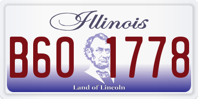 IL license plate B601778