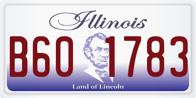IL license plate B601783