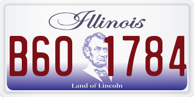 IL license plate B601784