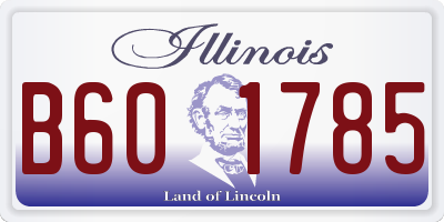 IL license plate B601785