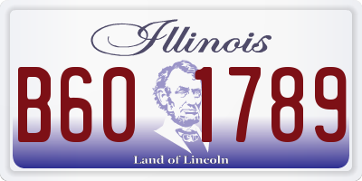 IL license plate B601789