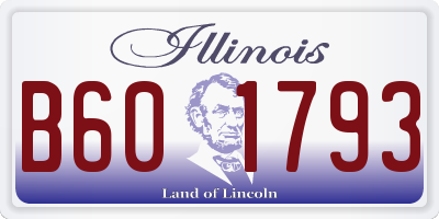 IL license plate B601793