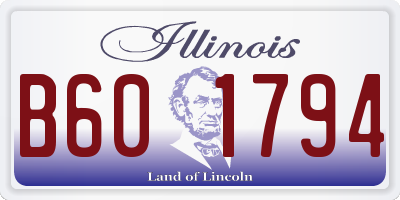 IL license plate B601794