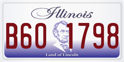 IL license plate B601798