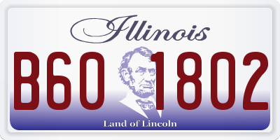 IL license plate B601802