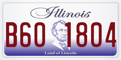 IL license plate B601804