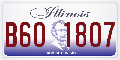 IL license plate B601807