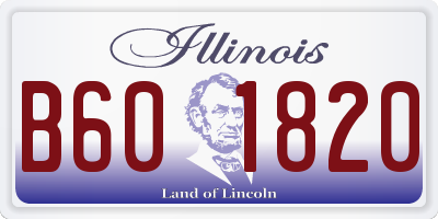 IL license plate B601820