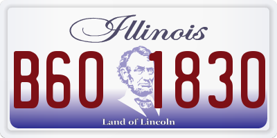 IL license plate B601830