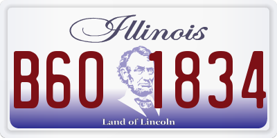 IL license plate B601834