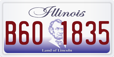 IL license plate B601835
