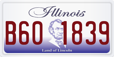 IL license plate B601839