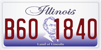 IL license plate B601840