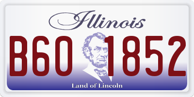 IL license plate B601852
