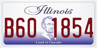 IL license plate B601854
