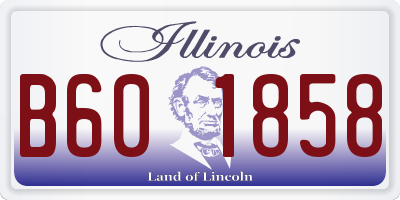 IL license plate B601858