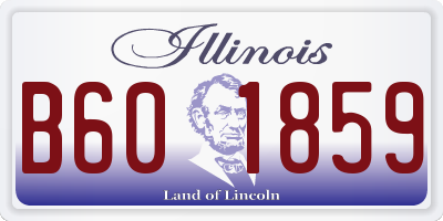 IL license plate B601859