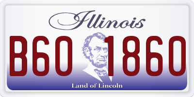 IL license plate B601860
