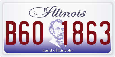 IL license plate B601863