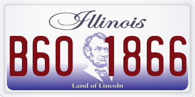 IL license plate B601866