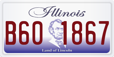 IL license plate B601867