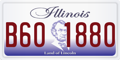 IL license plate B601880