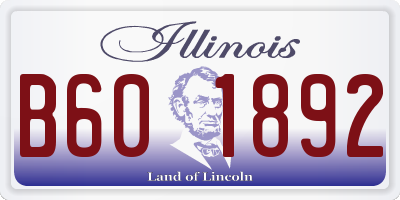 IL license plate B601892