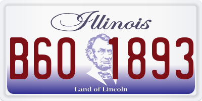 IL license plate B601893