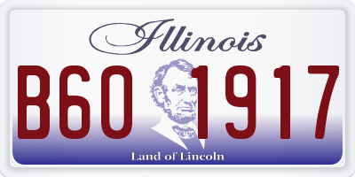 IL license plate B601917