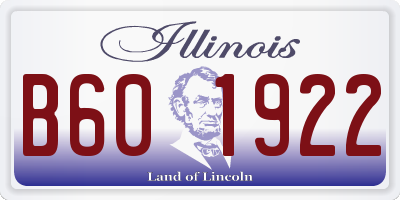 IL license plate B601922